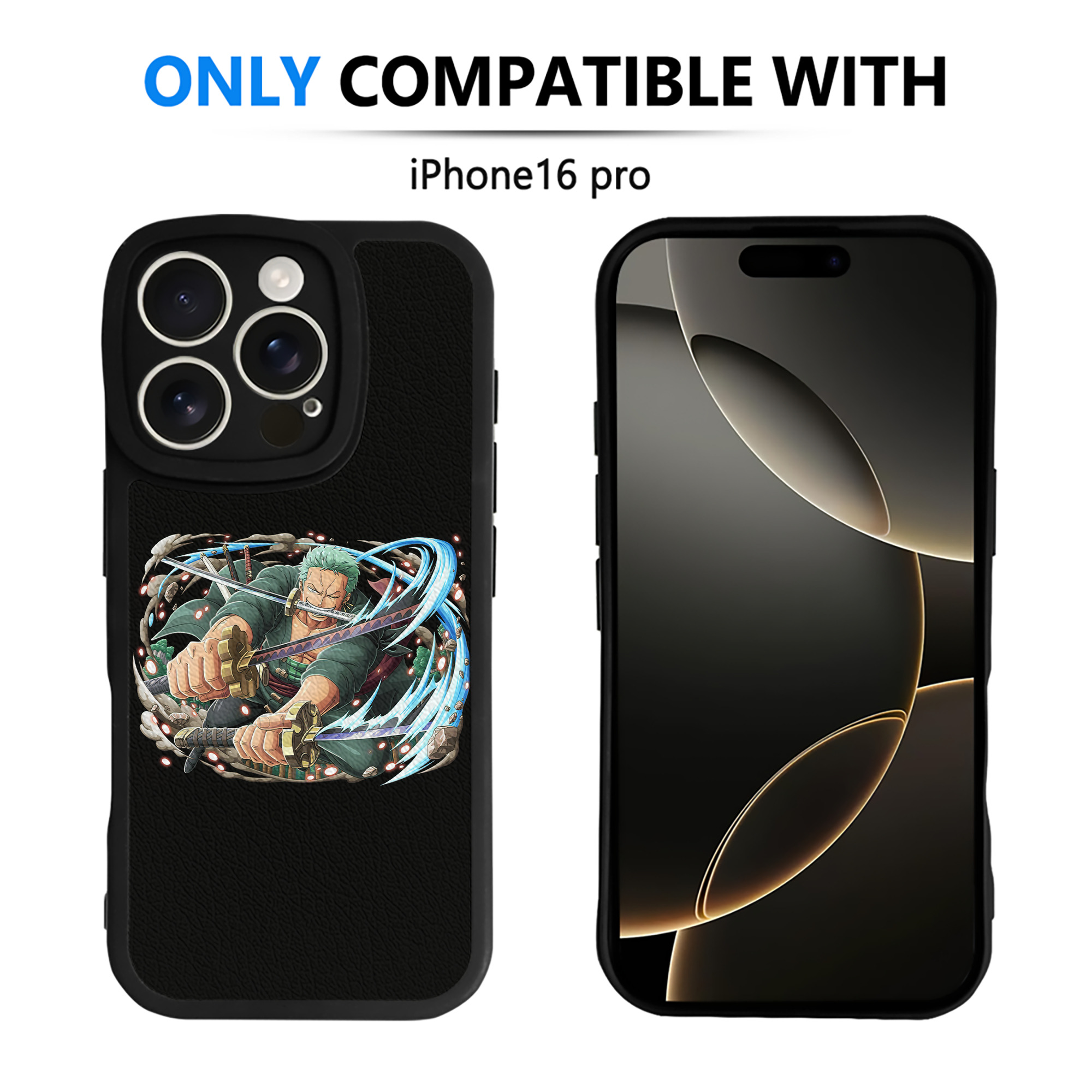 （画像用） ワンピース ロロノア・ゾロ ONE PIECE Roronoa Zoro 【iPhone 16シリーズ対応】シリコンスマホケース（レザー調） 材質：シリコン